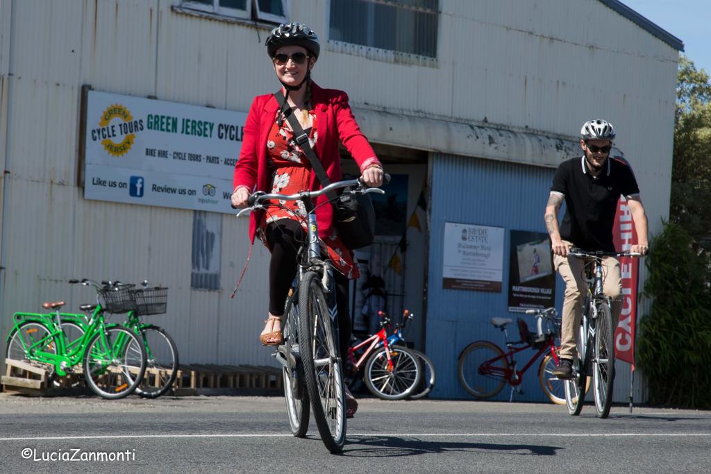 Heading out for a bit of fun riding the vines in Martinborough