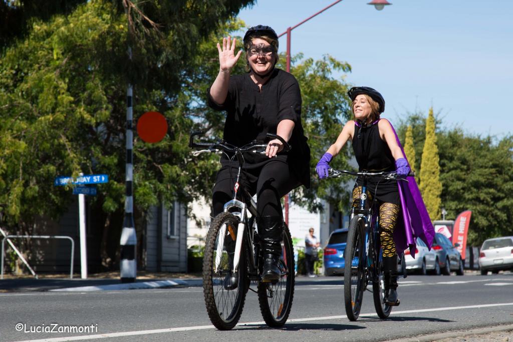 Even super hero's  ride bikes in Martinborough.