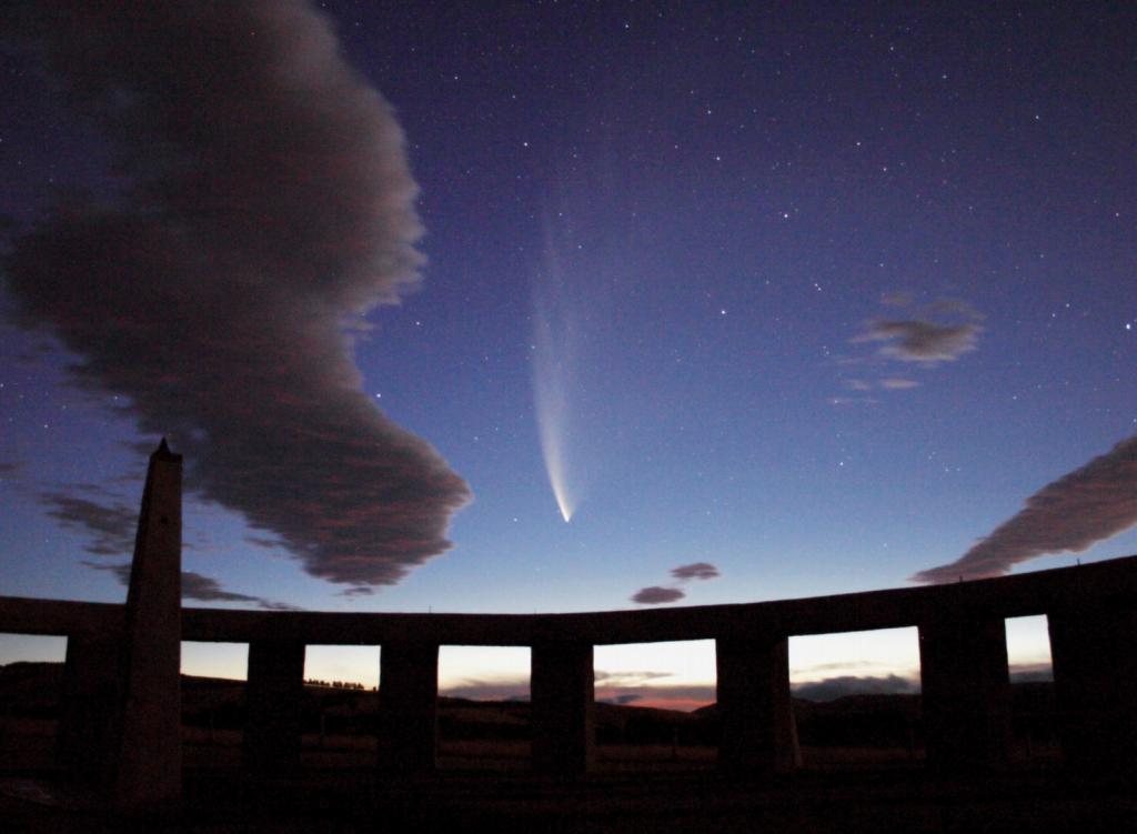 Comet hanging over the henge