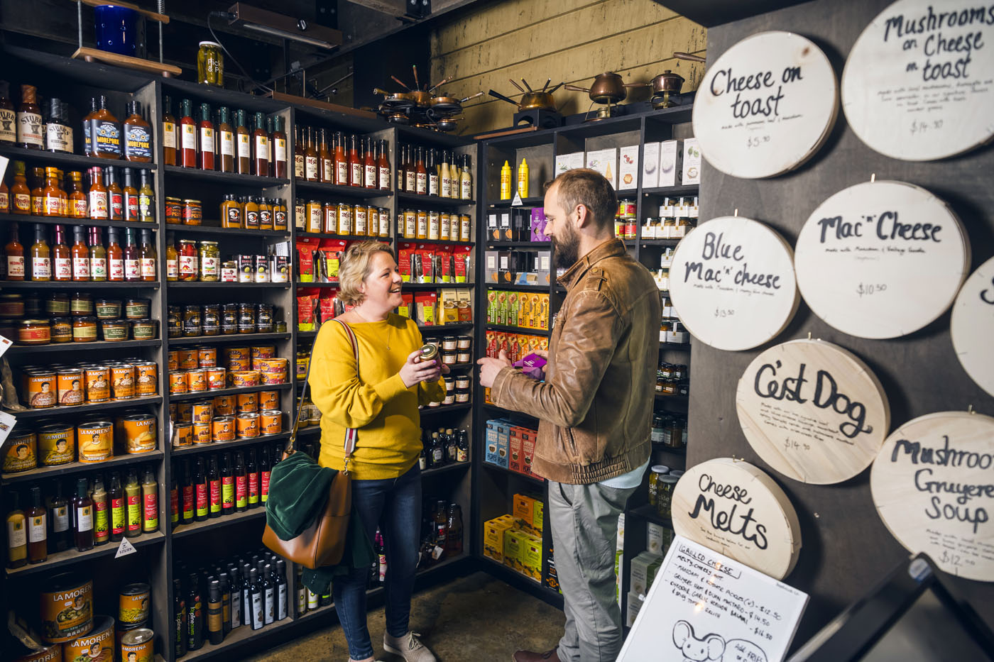 Customers buying products in the shop