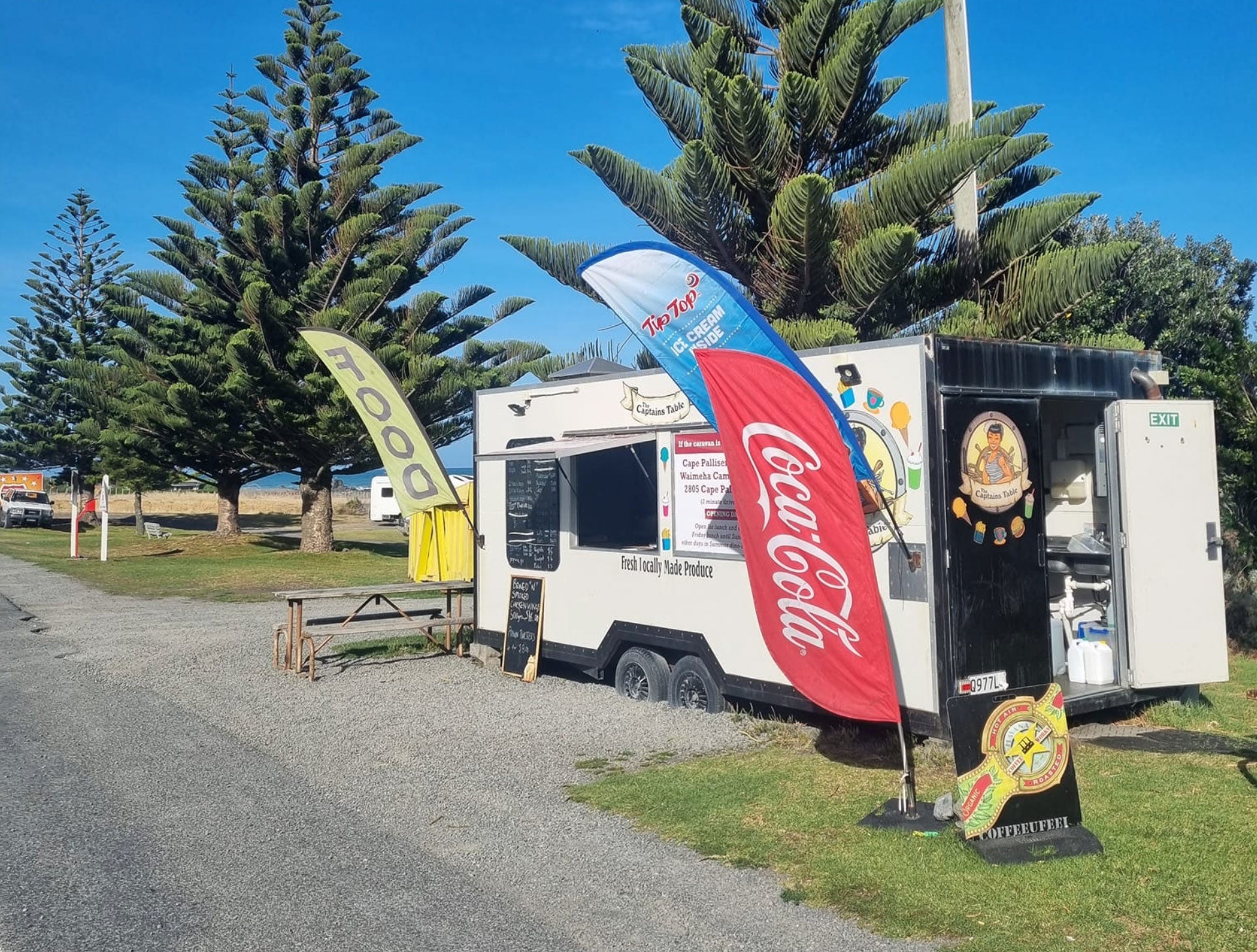 Food truck by the sea