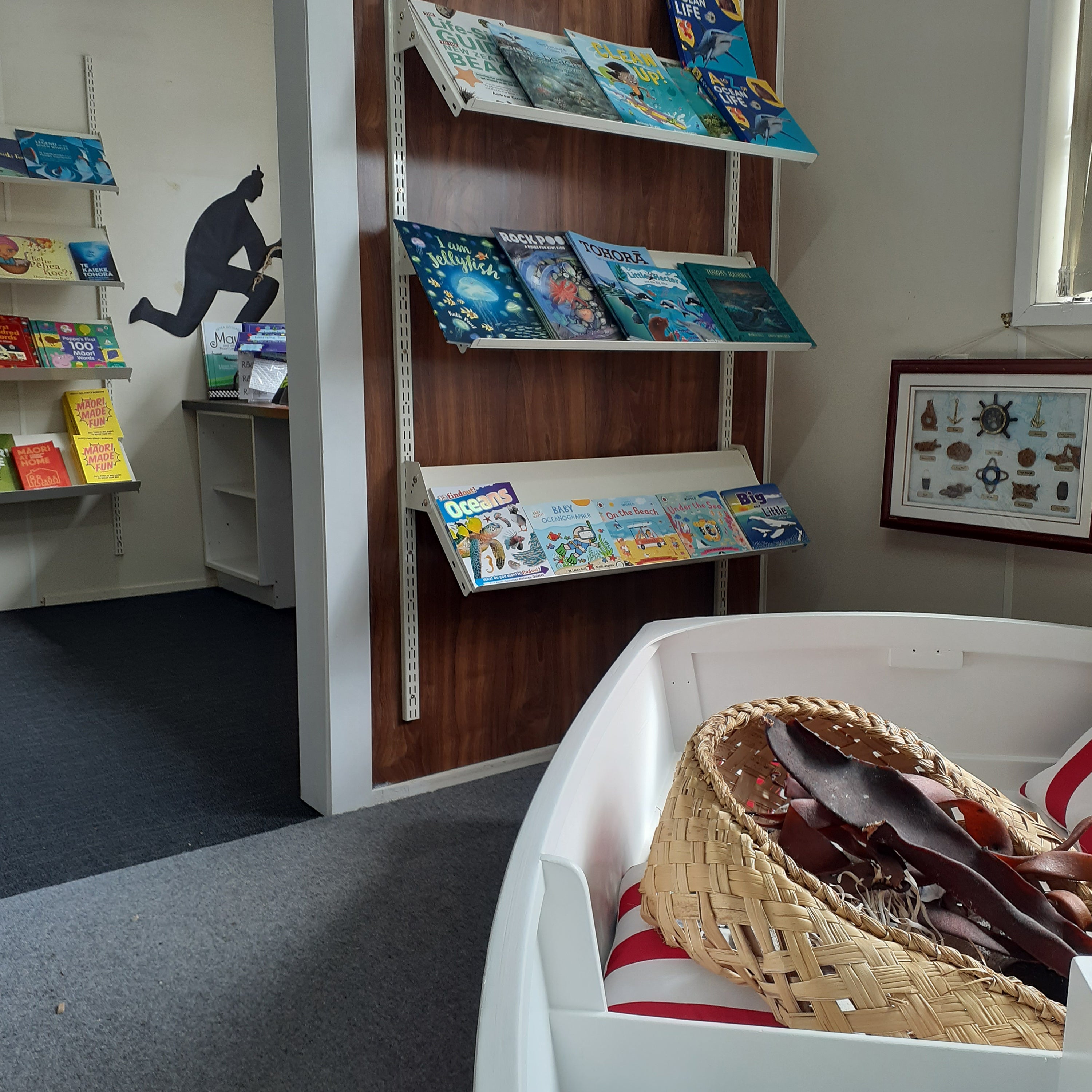 Books on shelves in the store 