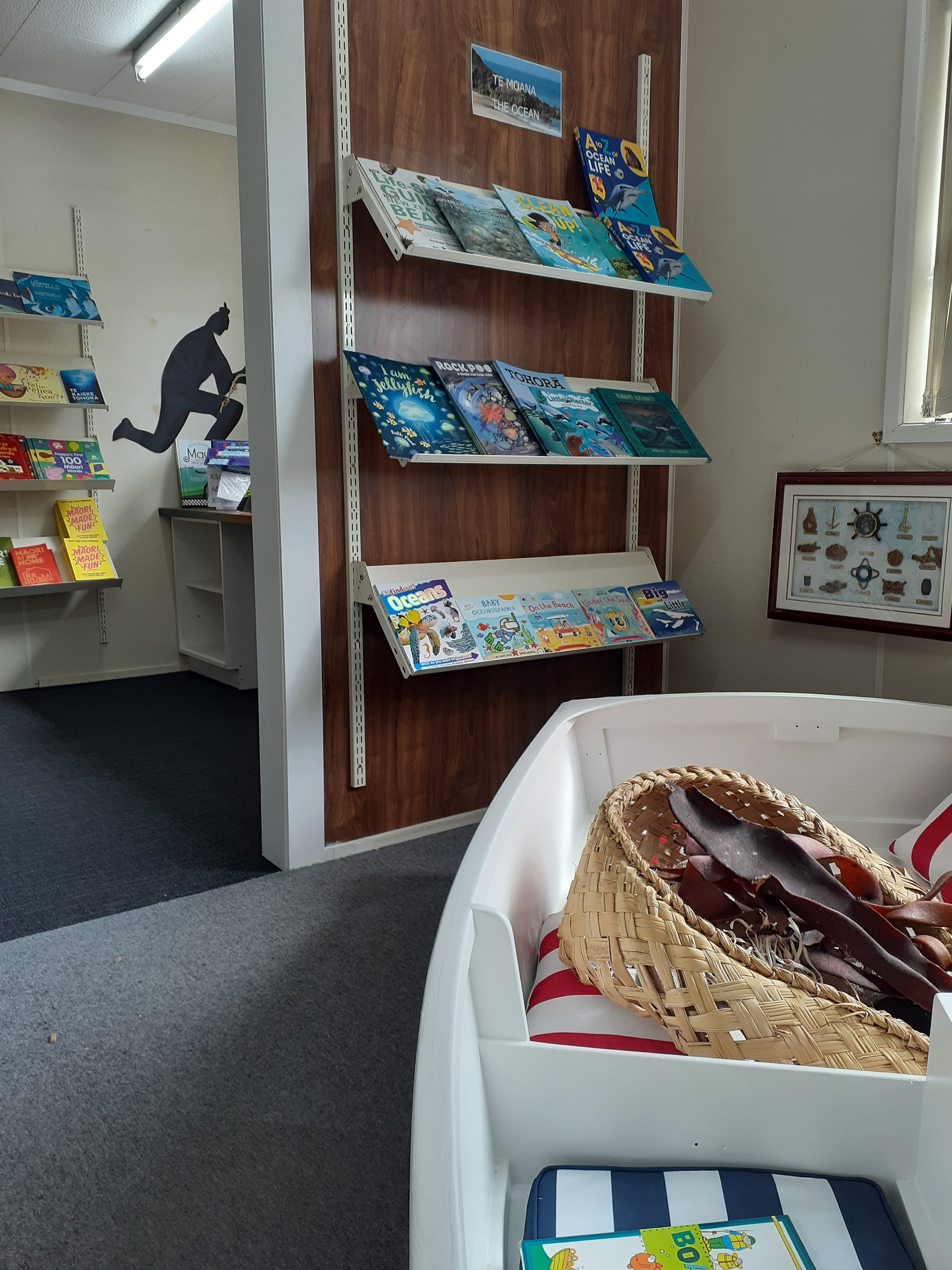 Books on shelves in the store 