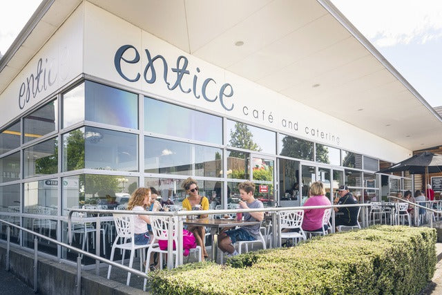 Family eating outside in the sun  