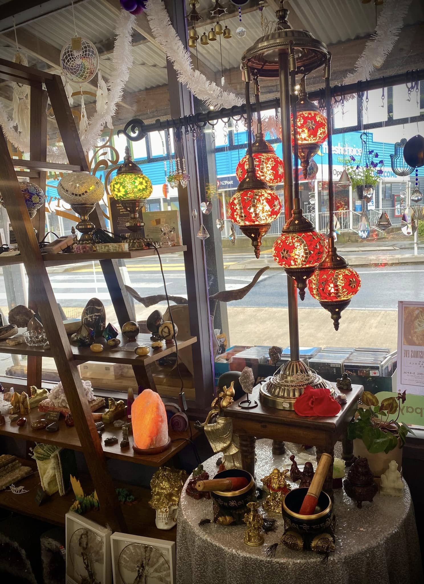 Lamps in shop window display