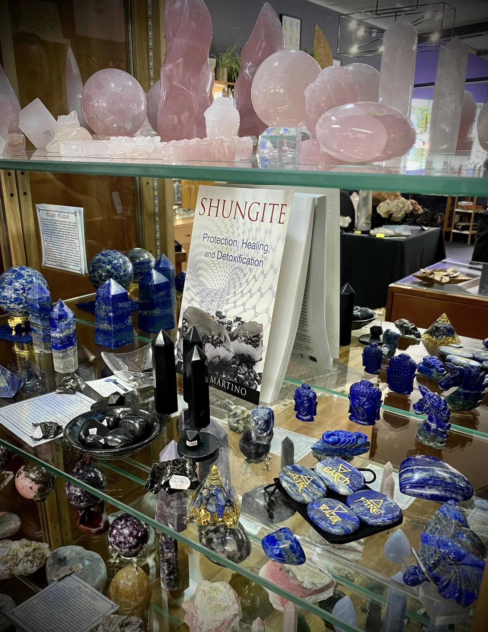 Crystal display in shop