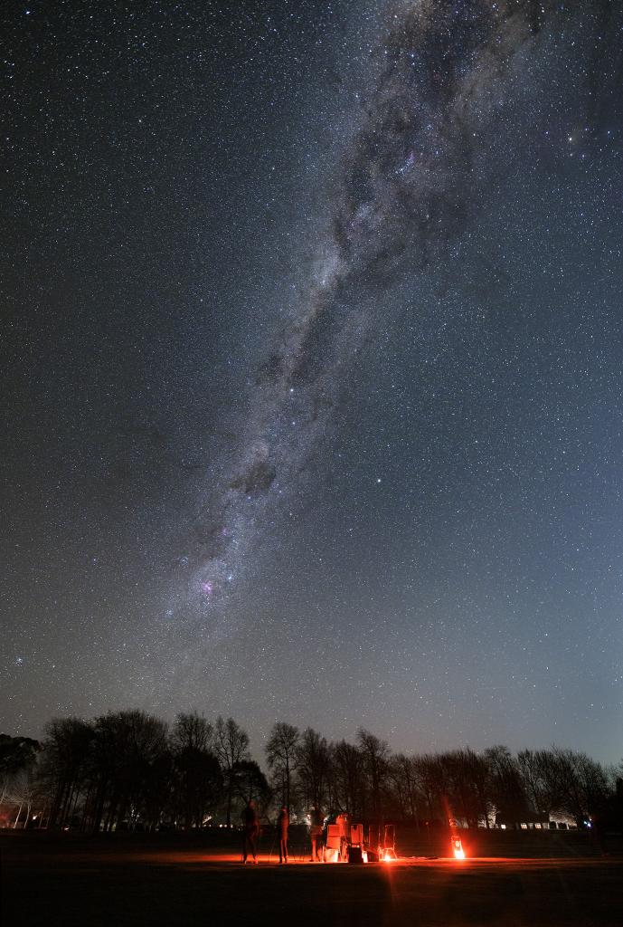 Stargazing group at Martinborough Golf Course. A popular venue for those who don't have suitable accommodation or won't stay the night within Wairarapa. 