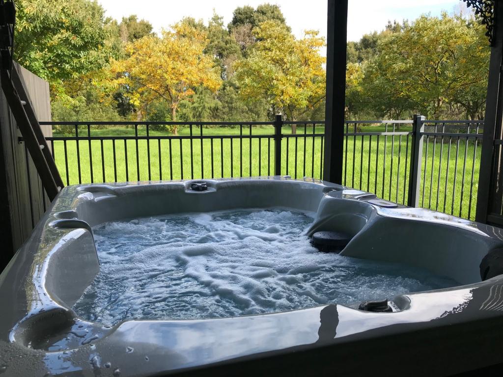 Spa Pool overlooking chestnut trees