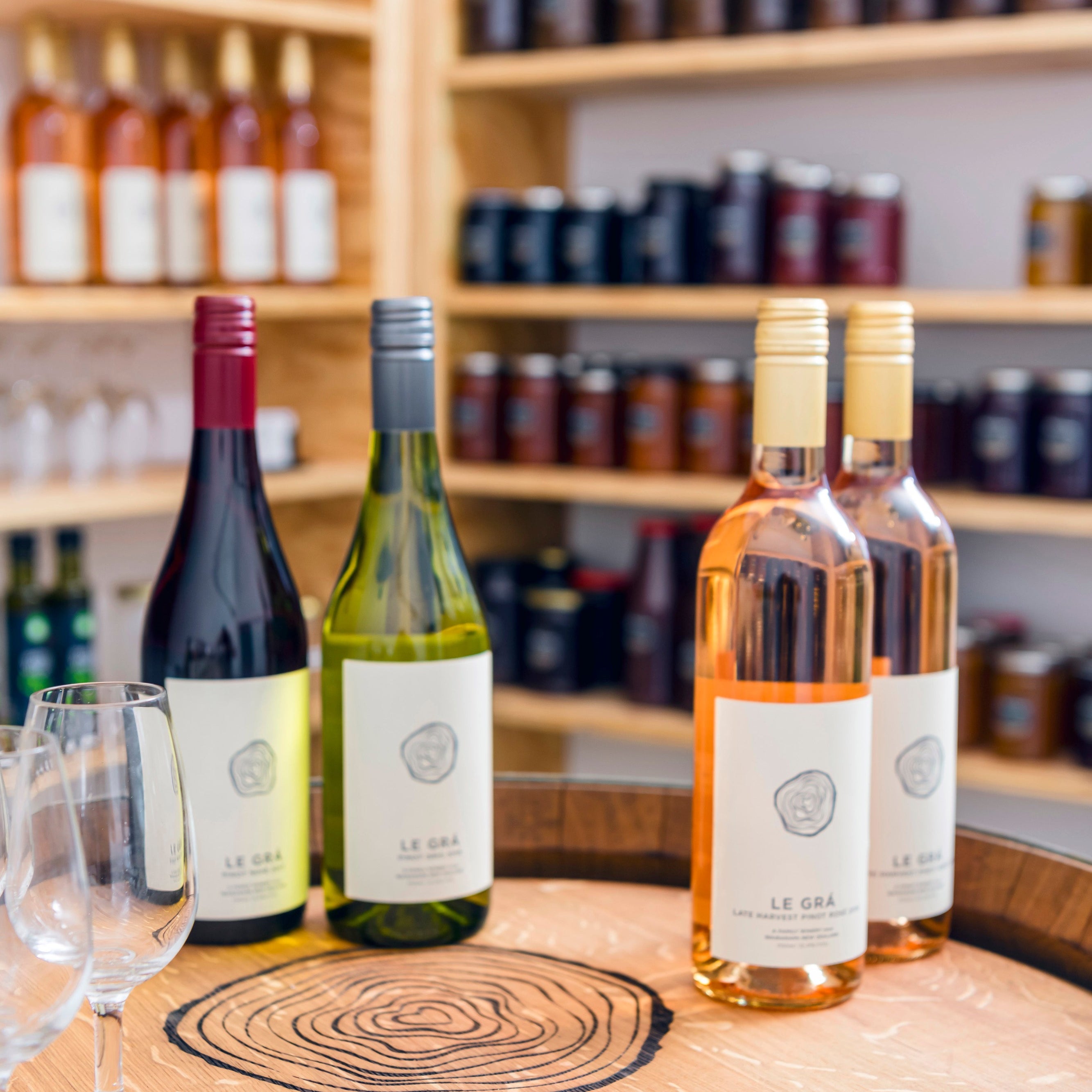 Close-up of bottles of wine 