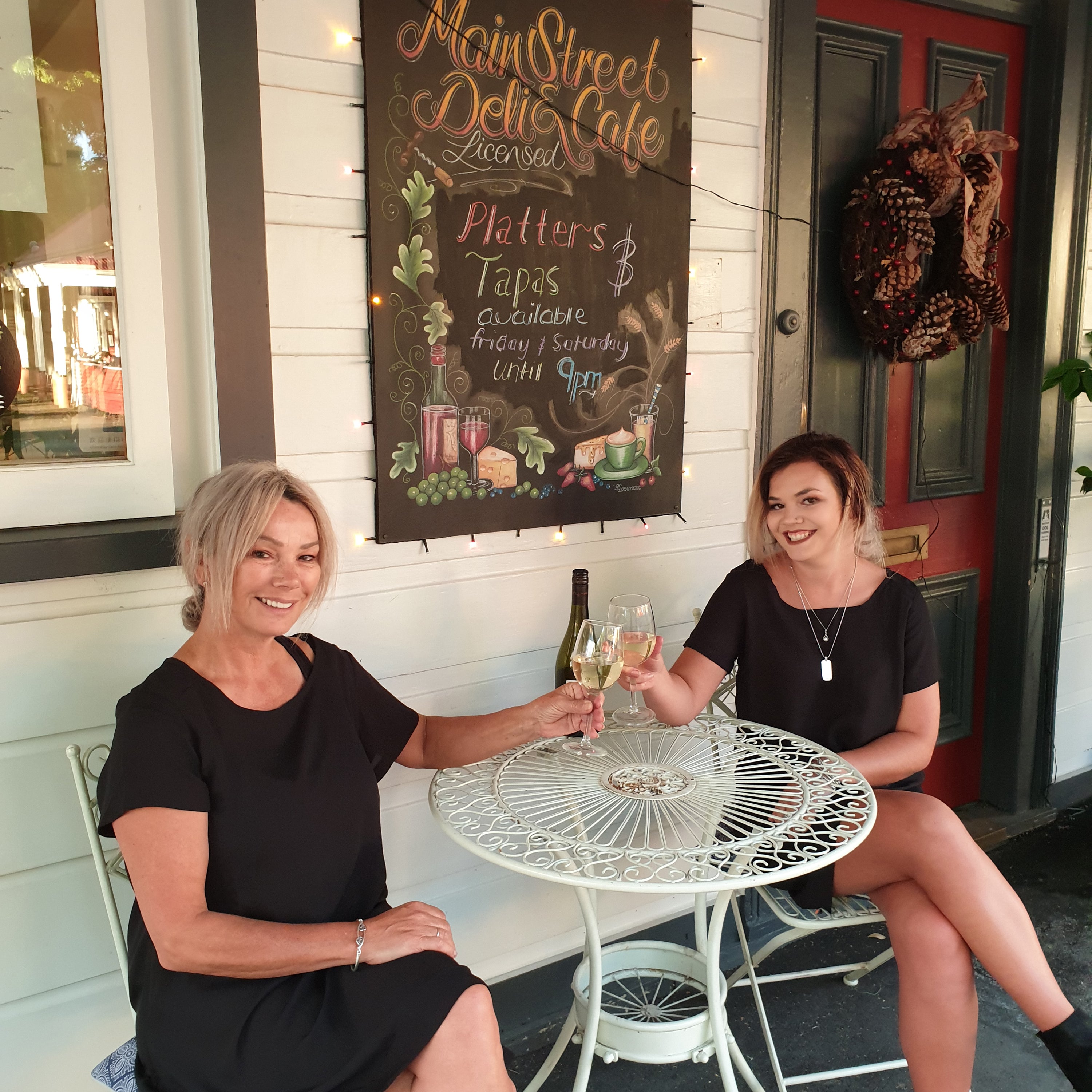 Ladies toasting wine 