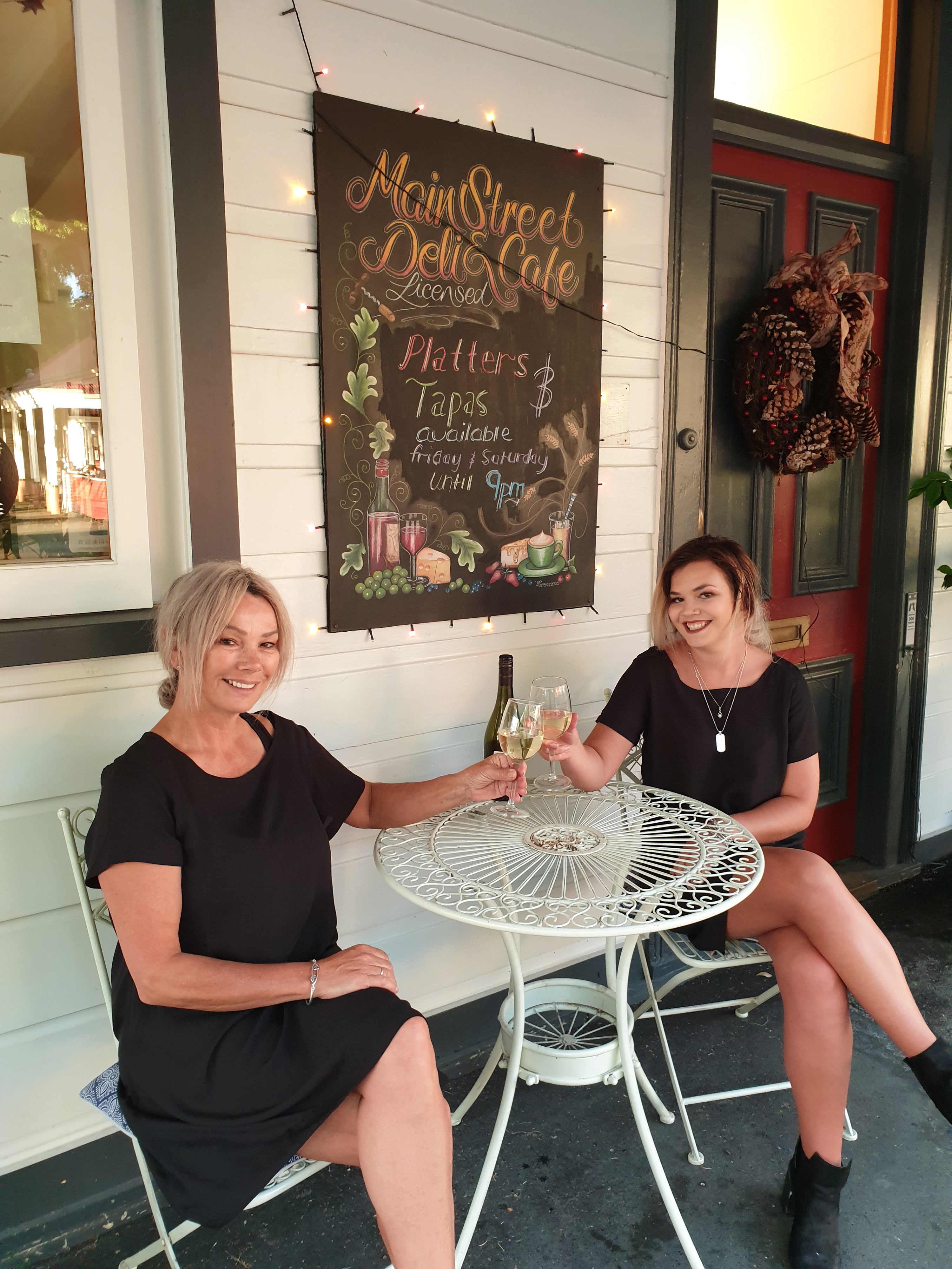 Ladies toasting wine 