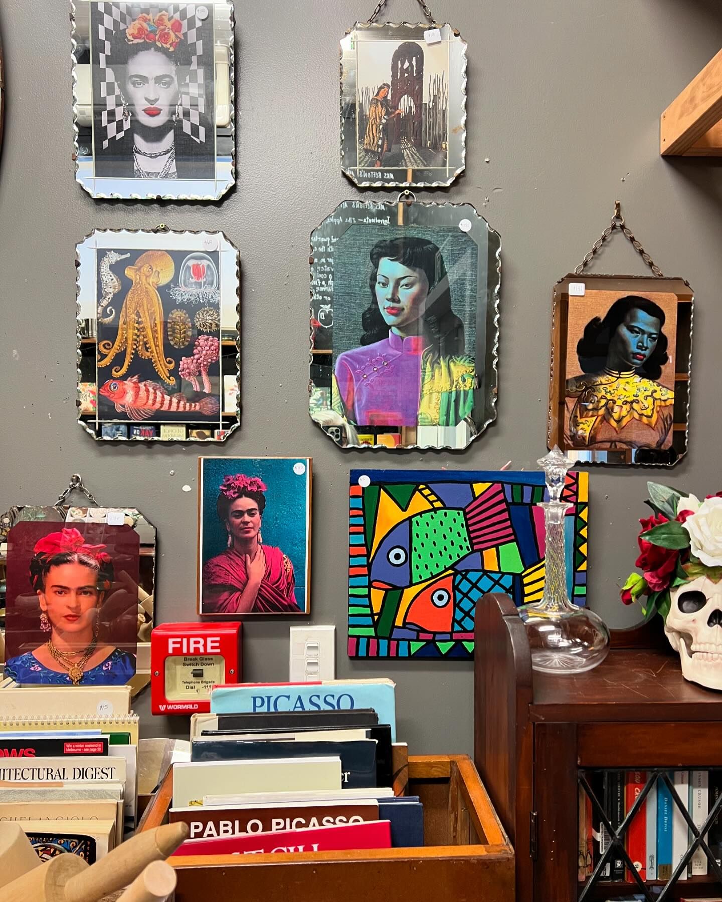 Collection of retro art & mirrors