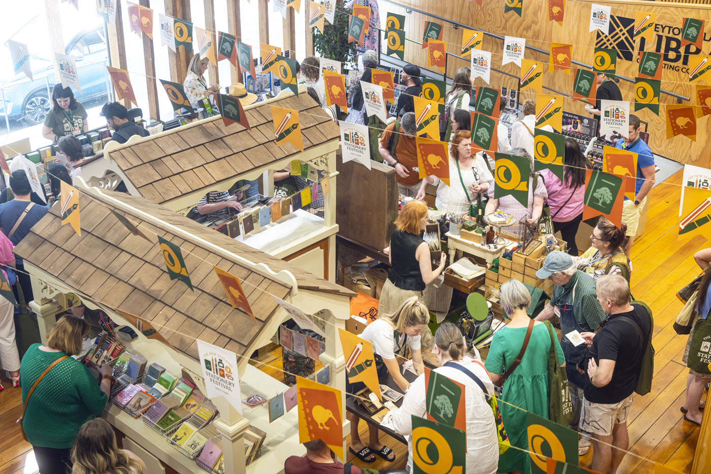 People shopping at a festival 