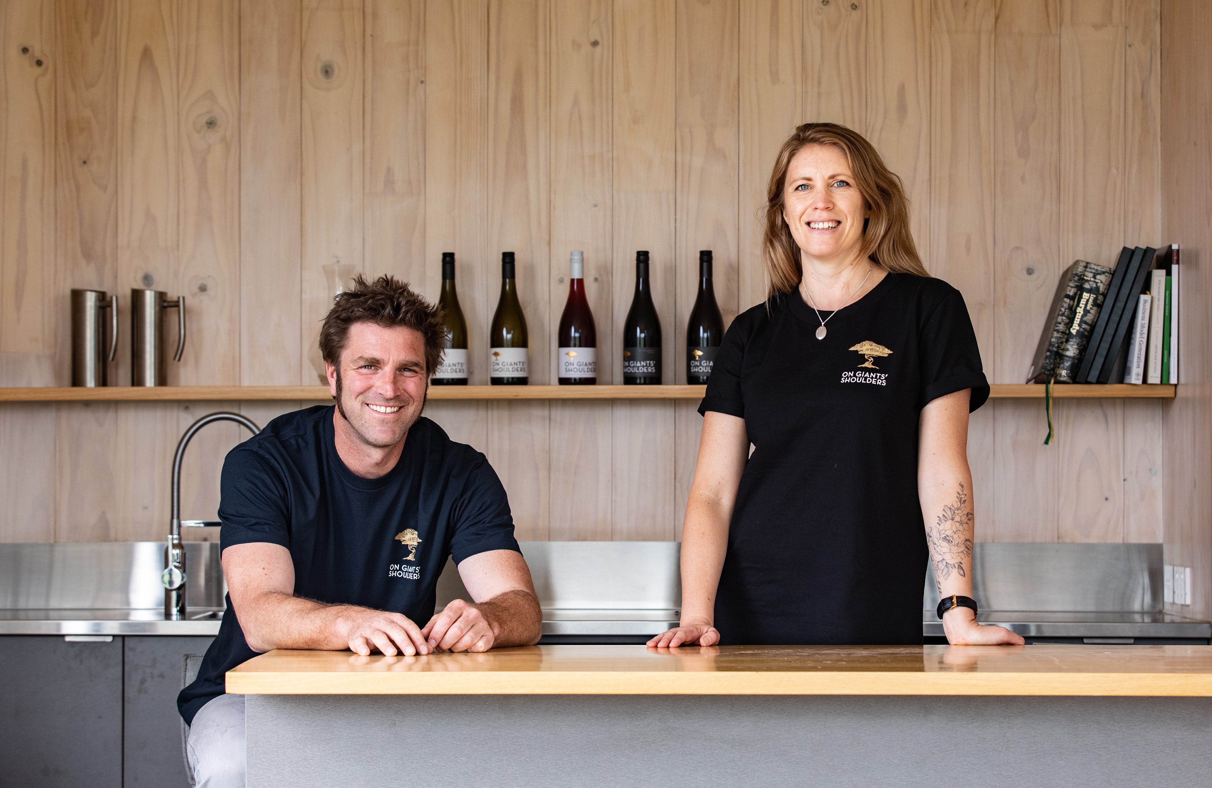 Staff inside the cellar door 