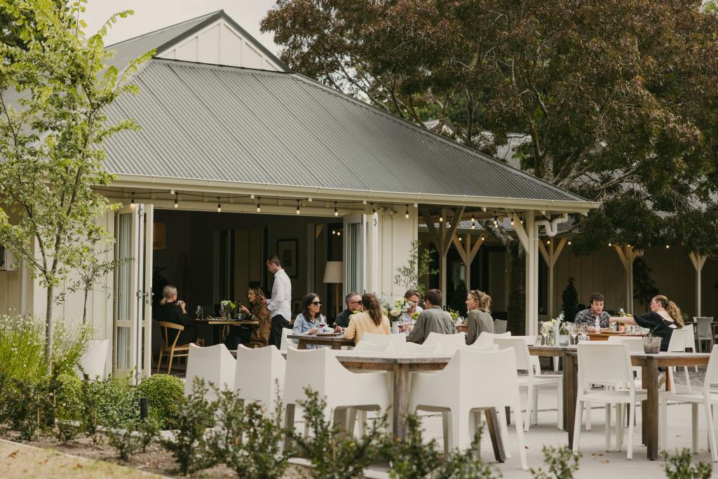 Dining in the Courtyard at the Palliser Cellar Door & Kitchen