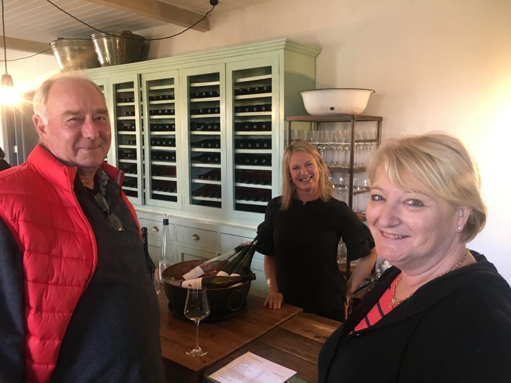 Guests enjoying wine tastings with Winemaker/Owner Poppy Hammond, Poppies Martinborough.