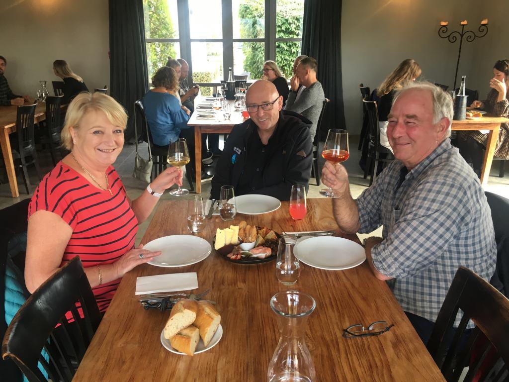 Guests enjoying the fabulous platter lunch at Poppies Martinborough.