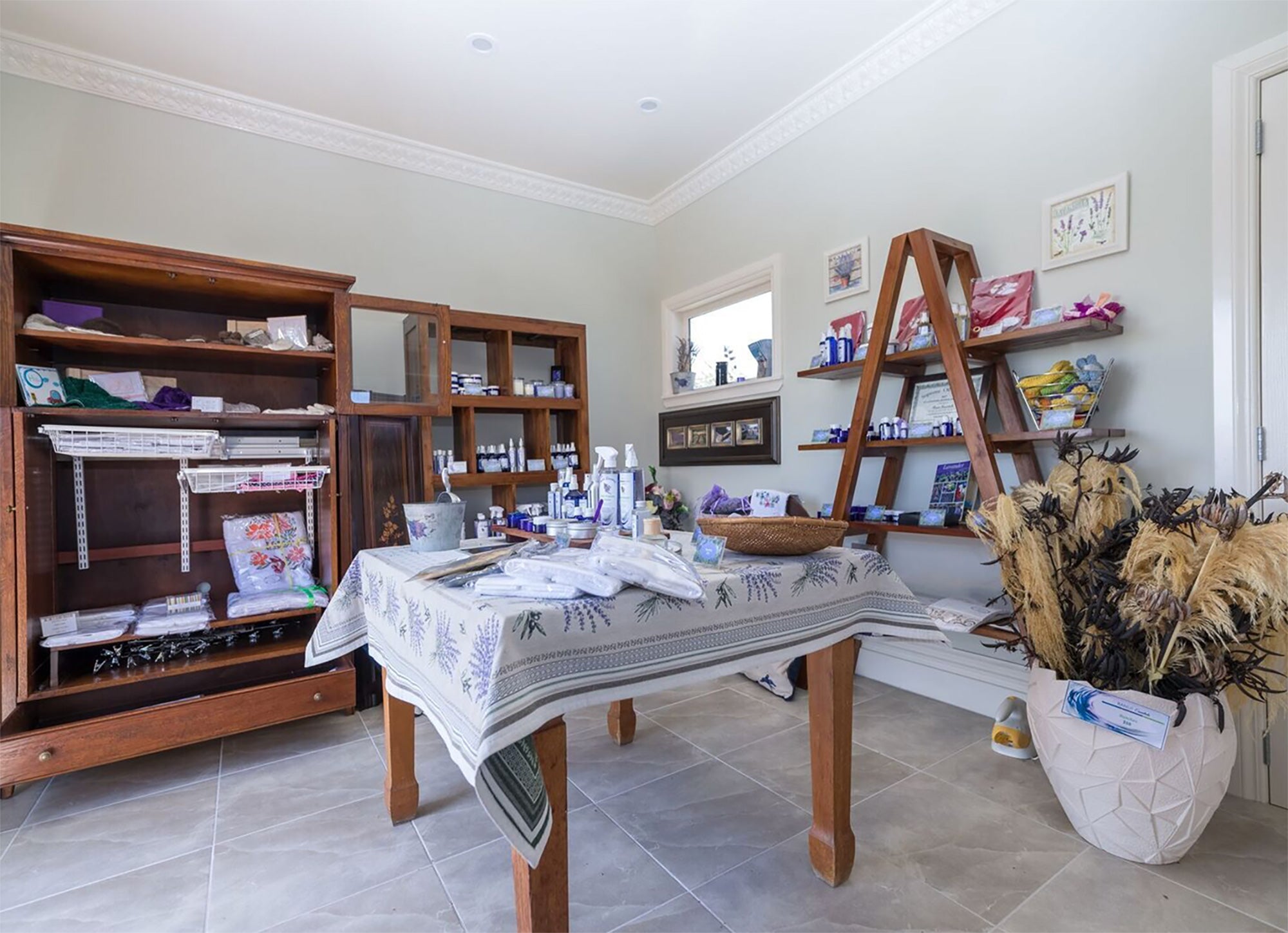 Display inside the lavender shop