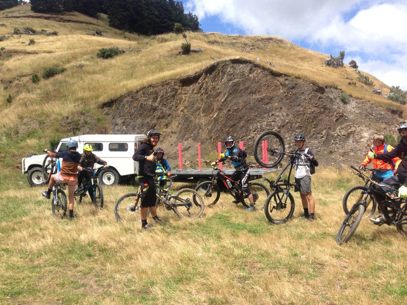 Mountain bikers getting ready 