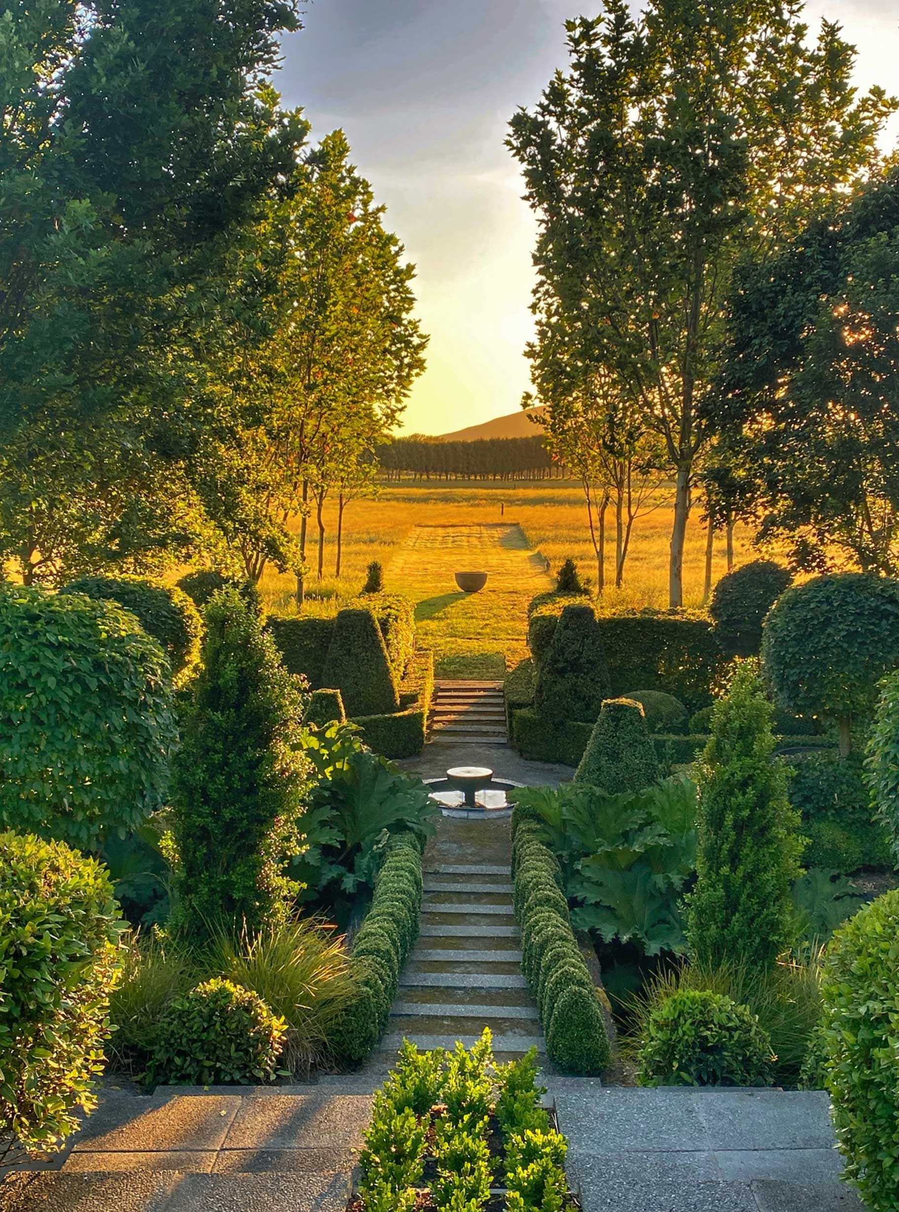 Garden path leading to field