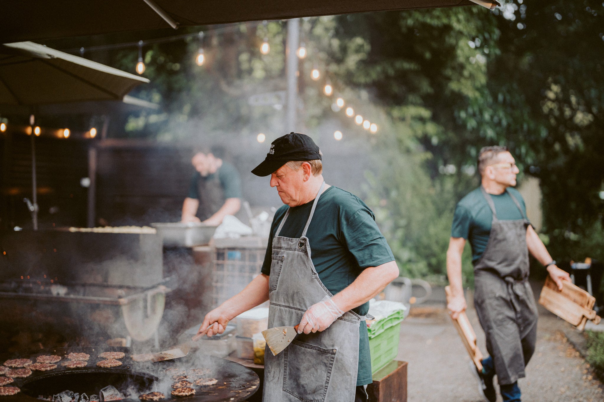 Man cooking at BBQ