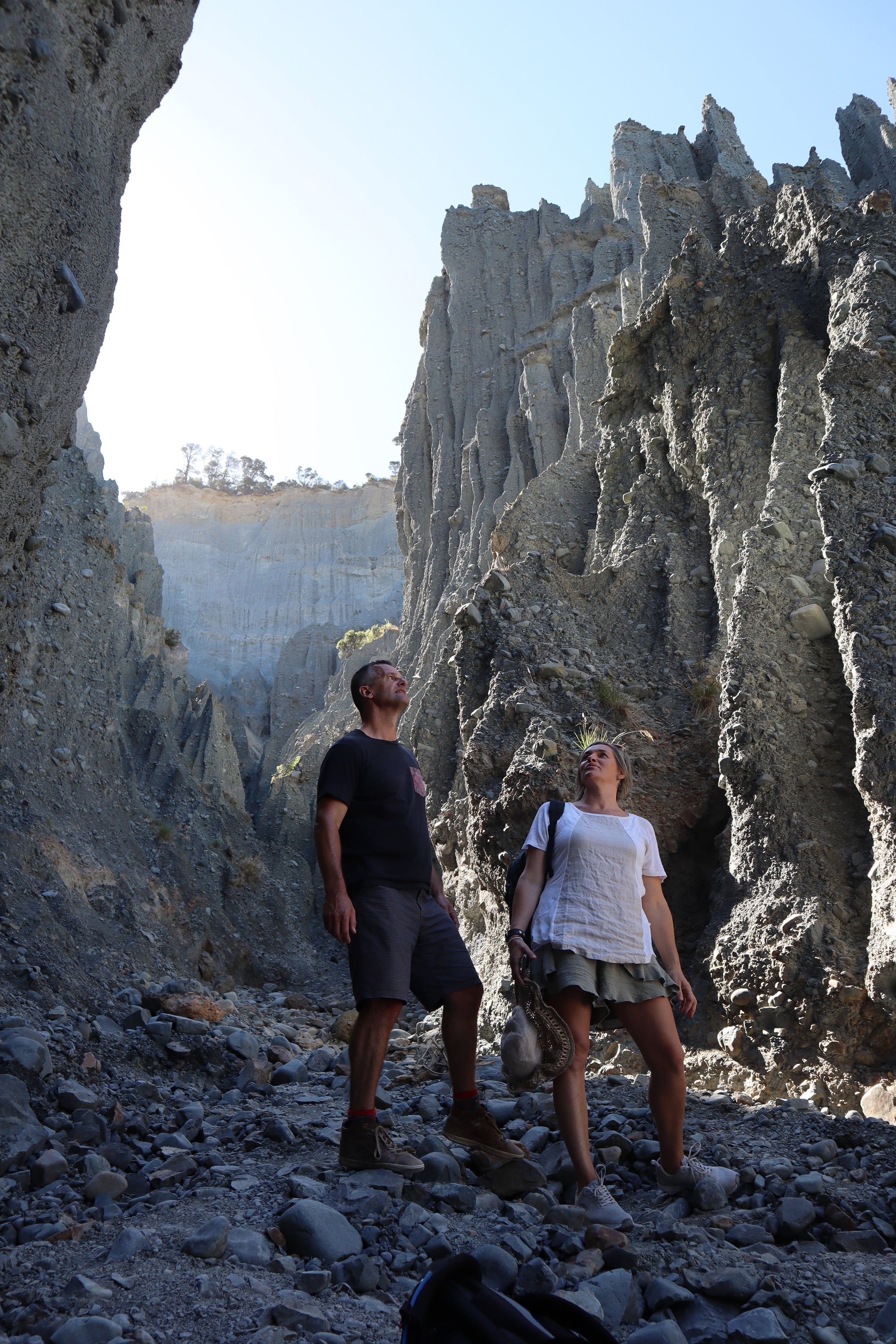 People admiring rock formations 