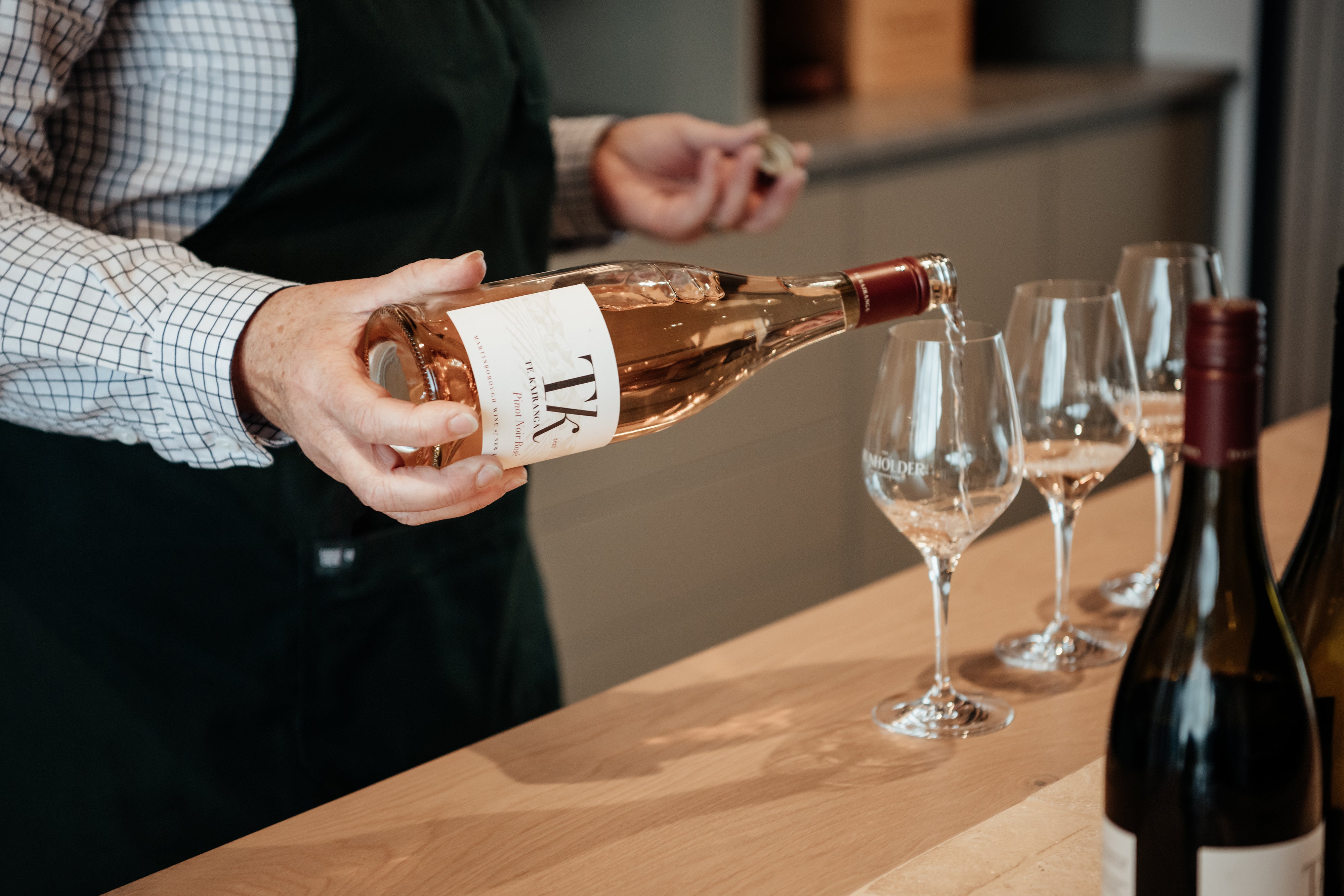 Pouring glass of wine 