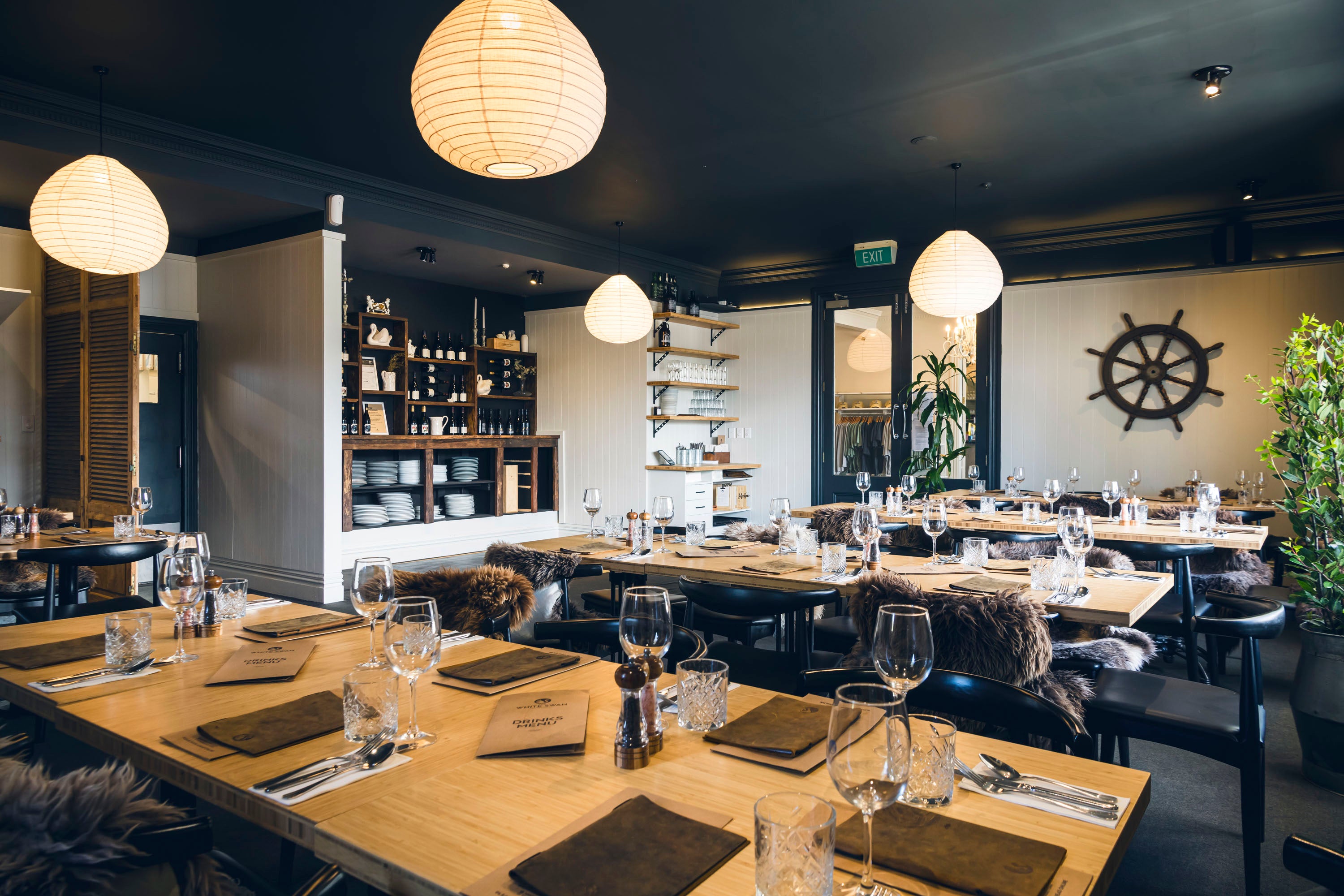 Tables in formal restaurant 