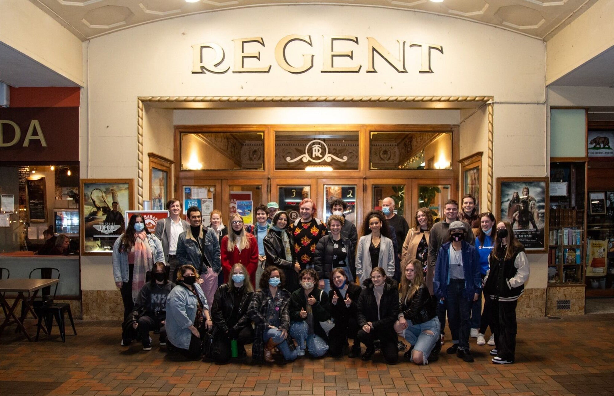 People outside cinema