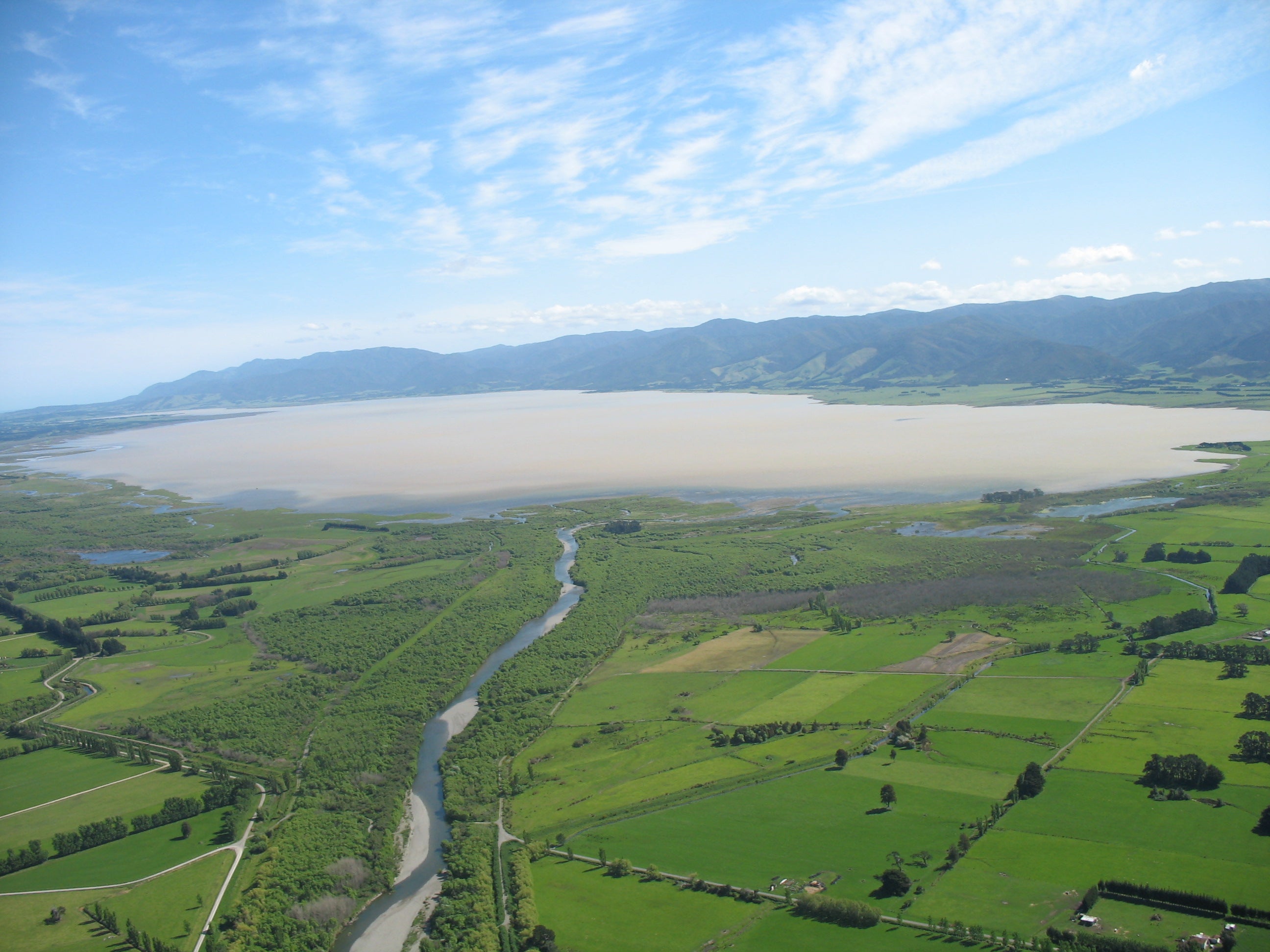 An aerial view of the lake 