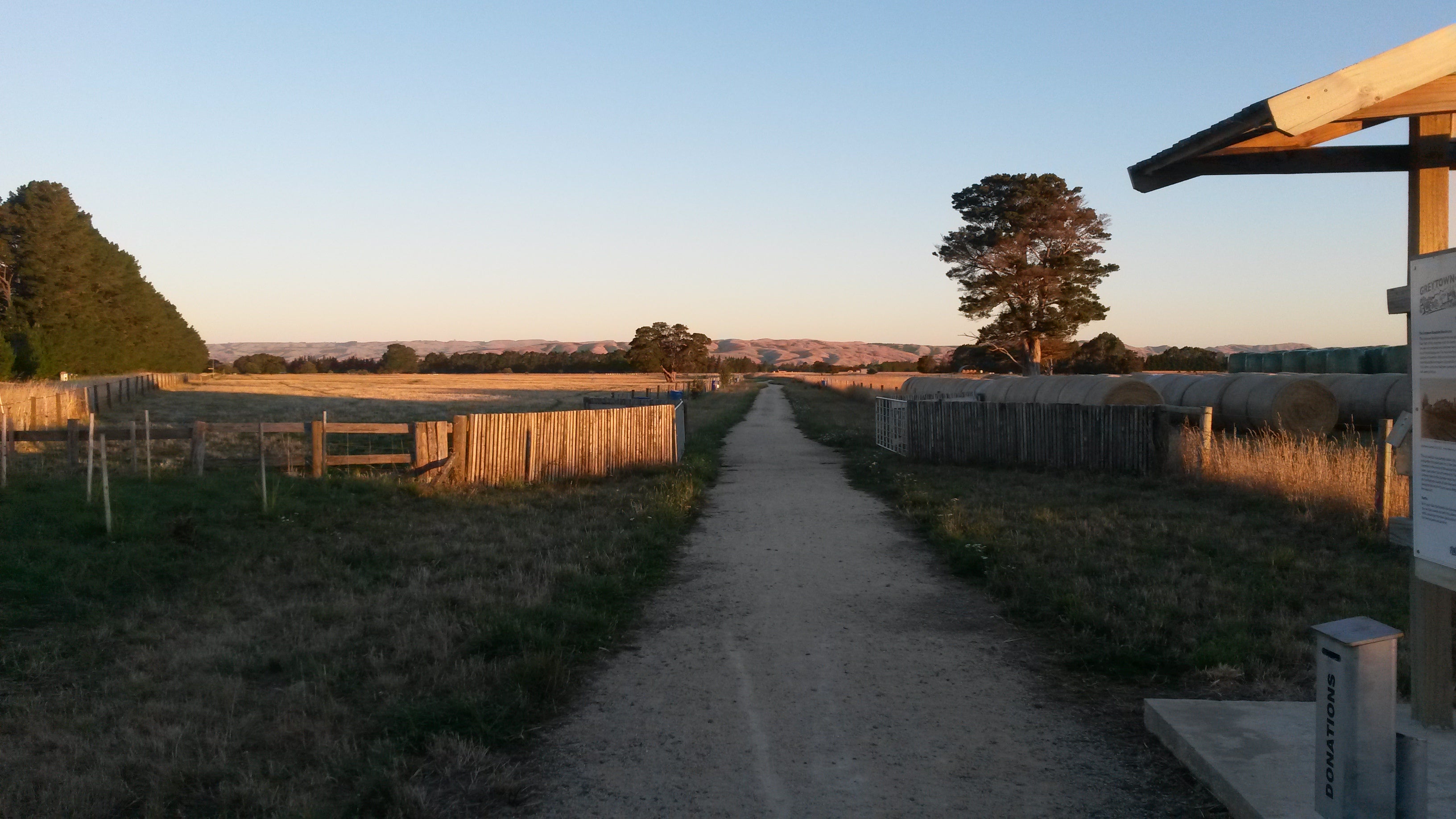 Cycle track at sunset 