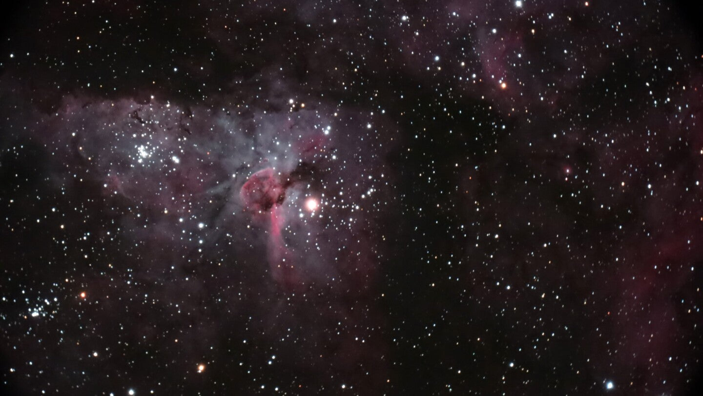 Learn astrophotography, we provide introductory (or advanced) lessons on photographing the night sky. Here is a quick photo of the Eta Carinae nebula with a Canon Ra, taken through our LX 200 telescope.