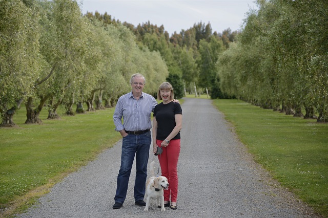 John and Helen of Olivo, with Sophie the beagle